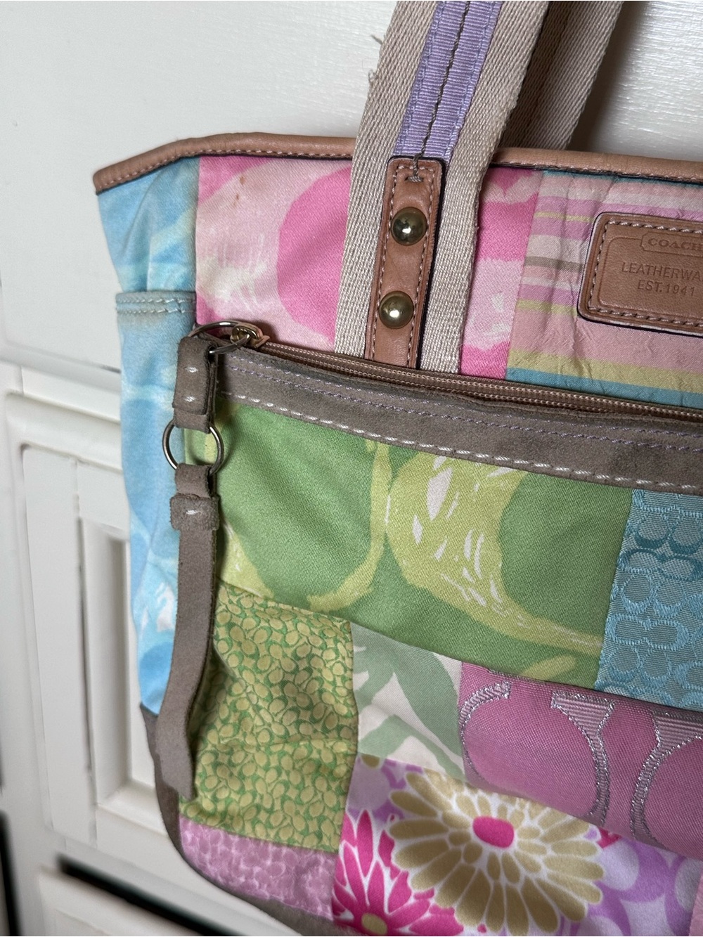 Vintage Y2K Coach pastel patchwork tote - Picture 12 of 12